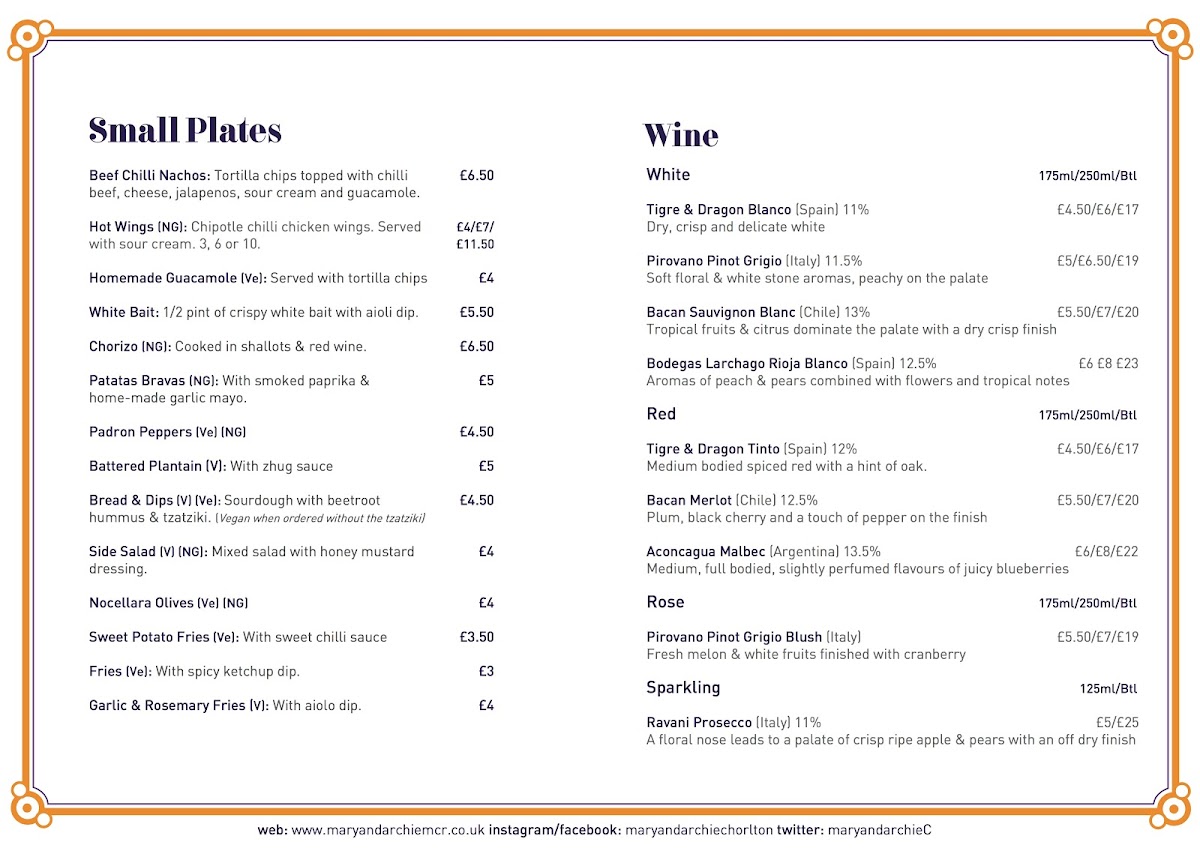 Mary & Archie Menu - Image 5