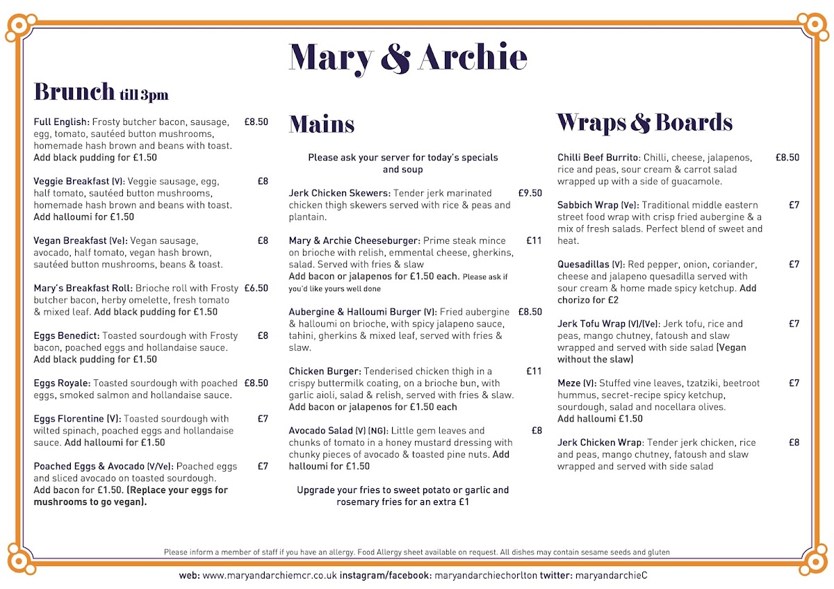Mary & Archie Menu - Image 6